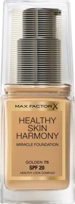 Zdjęcie produktu dla Max Factor Healthy Skin Harmony, Buteleczka z pompką, Krem, Uniwersalne, Matujący, Nawilżający, Świecący, Wygładzający, Odcień medium skin, Golden