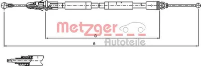 Produktbild von METZGER Handbremsseil Seilzug Feststellbremse für OPEL Vivaro A Kastenwagen (X83) Hinten Links 11.6804