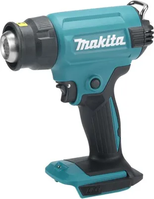 A cordless heat gun with a teal and black body, shown against a white background.