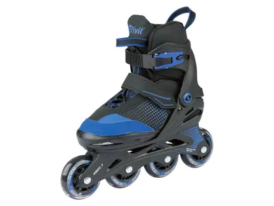 Produktbild von Crivit Kinder Softbood Inlineskates Verstellbar Rollschuhe Ersatzstopper Blau 29-33