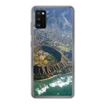 Produktbild von MuchoWow® Handyhülle Schutzhülle Hülle für Samsung Galaxy A41 Ein Luftbild von Honolulu und einem erloschenen Krater auf Hawaii Silikon Softcase Handy Hülle - Mobiltelefon