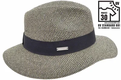 Seeberger knautschbarer Borten-Sommerhut Fedora mit UV-Schutz 30 in braun