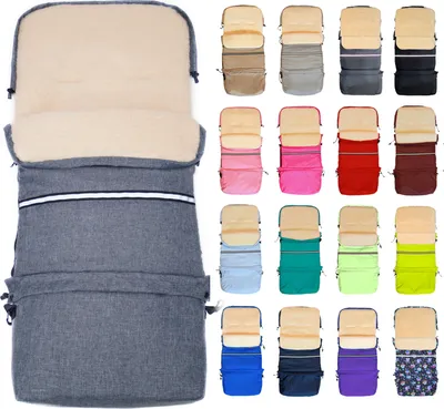 Produktbild von Baby-Joy Fußsack FINN XXL -110cm- Kinderwagen Winterfußsack Thermofußsack Buggy Winter Universal Winterfußsack für Kinderwagen und Buggy - Farbe: L99 Dunkelgrau Meliert