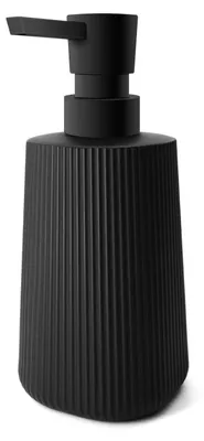 Image de Distributeur de savon en verre, 250 ml, noir, avec pompe, pour salle de bain et cuisine