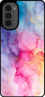 Produktbild von Smartphonica Handytasche passend für Motorola Moto G52 / G82 mit Marmordruck - TPU Rückabdeckung Fall Marmor Design - Regenbogen