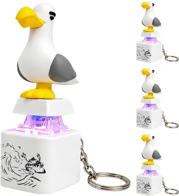 Productafbeelding van Meeuwensleutelhangers - Set van 4 - Meeuwen met geluid en ledlicht