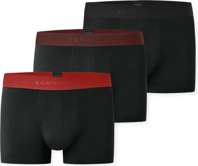 Produktbild von SCHIESSER Herren Boxershorts 3er Pack - Serie "95/5", Unterhose, Logobund Schwarz/Rot 3XL