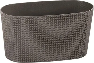 Produktbild von Ovale Blumentopf 30 cm - Antrazit - Pflanzgefäß mit Wasserauffang und Drainage - Innen & Außen geeignet