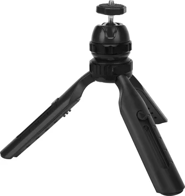 Produktbild von Mini ausziehbares Stativ, 2 Abschnitte, Handyhalter mit 360° verstellbarem Kugelkopf, Schwarz