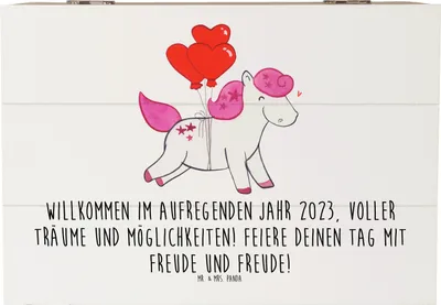 Produktbild von Mr. & Mrs. Panda Kiste 2023 Geburtstag Freude 22 x 15 cm - Weiß - Geschenk, Truhe, fotobox, Happy Birthday, 2014, Holz Aufbewahrungsbox, Aufbewahrungstruhe, Geschenkbox