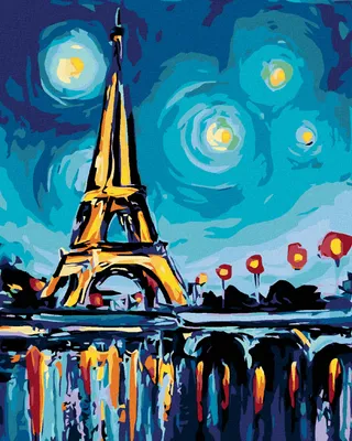 Image de Zuty - Peinture diamant - EIFFELOVKA AVEC DES ÉTOILES, 40 x 50 cm, sans cadre et sans tension de la toile