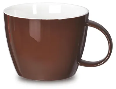 Image de Grand mug de 900 ml en porcelaine "New Bone" de couleur marron, avec anse