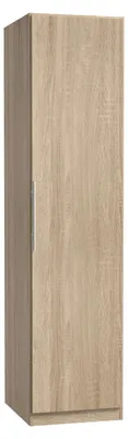 Produktbild von FORTE CADIXO Schrank 50 55, Kleiderschrank klein, Flurschrank schmal, Garderobenschrank, Drehtürenschrank, 1-türig mit Einlegeböden, Holzdekor: Sonoma Eiche, 51 cm breit x 213 cm hoch x 59 cm tief