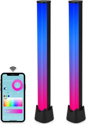 Produktbild von Gologi Smart Ambience Lighting - Tischleuchte - Monitorbeleuchtung - Schreibtischlampe - Gaming-Leuchte - Stimmungsleuchte - LED Bar - Ambilight für TV - Smart - Aluminium - 2er Set
