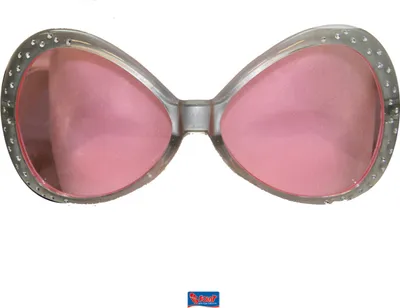 Produktbild von Brille silber mit Strass / rosa Gläser