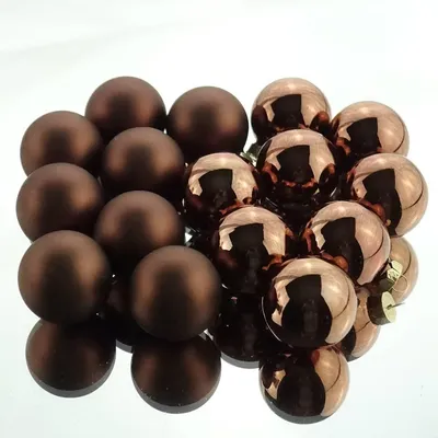 Produktbild von Christbaum-Mini-Kugeln Espresso braun Ø 3,5 cm aus Glas - 16er Set