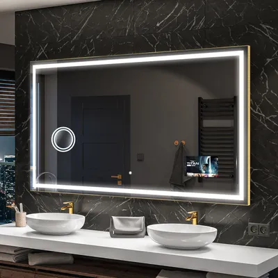Produktbild von Artforma Badspiegel SMART 180x70 cm - mit LED Beleuchtung - LED Farbe Kaltweiß 7000K - Individuell Nach Maß - Beleuchtet Wandspiegel Lichtspiegel Badezimmerspiegel | Lichtschalter: Touch Schalter |SLED049