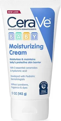 Produktbild von CeraVe Baby Feuchtigkeitscreme für Babys mit Hyaluronsäure und Fettsäuren, 142gr