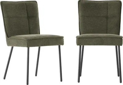 Image de CALICOSY - Lot de 2 chaises en tissu H84 cm - ELINA