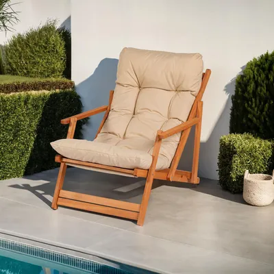 Image de Stintino - Chaise d'Extérieur, Marron, Dossier Inclinable