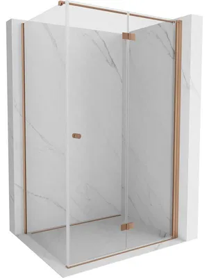 Obrázek produktu pro Mexen Mist-F skládací sprchový kout pravý 80 x 90 cm, průhledný, kartáčovaná měď - 8A6T-080-090-65-00-P