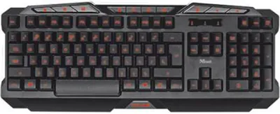 Immagine prodotto di Trust 18913 GXT 280 Tastiera da gioco illuminata a LED DE nera (layout tedesco, QWERTZ, illuminata, 8 tasti multimediali
