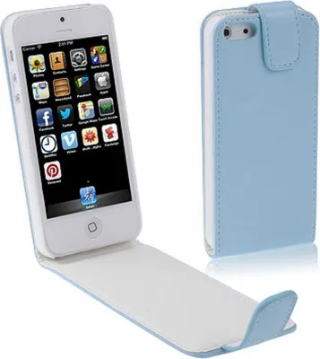 Produktbild von Handy Tasche Flip dünn für Handy iPhone 5 / 5s Hellblau