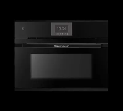 Küppersbusch Kompakt Mikrowellen-Backofen mit ökotherm®, TFT Display, Black Velvet, CBM6550.0S DK5 Frontansicht geschlossen