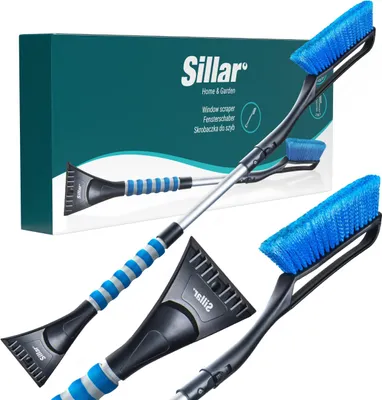 Productafbeelding van Sillar 2-in-1 sneeuwborstel met ijskrabber, uitschuifbaar, 77–95 cm