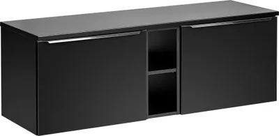 Imagen del producto de Mueble de baño de 140 cm, con dos puertas de 60 cm, estante central y tapa superior en color mate