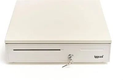 Produktbild von iggual IRON-50W, Manuelle und automatische Geldschublade, Weiß, Gleichstrom, 12 V, 405 mm, 420 mm