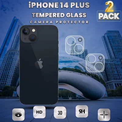 Produktbild von 1-Pack iPhone 14 Plus Displayschutzfolie & 2-Pack Kameraschutz - Gehärtetes Glas 9H - Super Qualität 3D