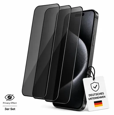 Produktbild von Privacy Displayschutzglas für iPhone | 9H Schutzglas mit Sichtschutz | Anti Spy – IPhone 11 Pro / XS / X / 3 Stück