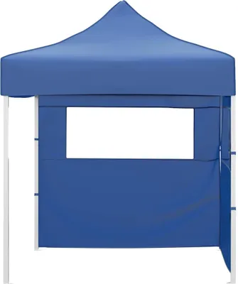 Produktbild von vidaXL Profi-Partyzelt Faltbar mit 2 Seitenwänden 2×2m Stahl Blau