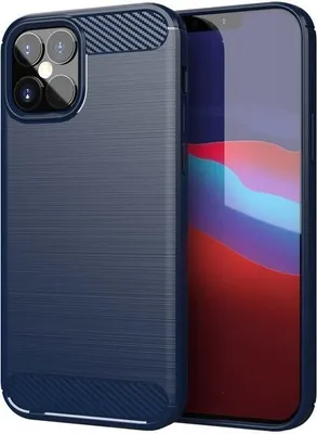 Produktbild von Carbon Shield TPU Hülle für iPhone 12 Pro - Blau KP9422