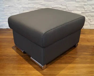 Produktbild von Dunkelgraues Echtleder Hocker aufklappbar mit Stauraum Sitzhocker Rindsleder Sitzwürfel 60x55 Fußhocker Polsterhocker Echt Leder Puff
