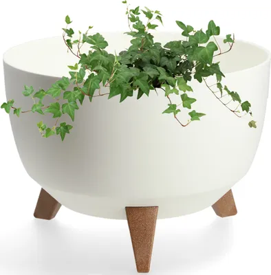 Obrázek produktu pro Plastový květináč KADAX "Luri", květináč se třemi zásuvnými podpěrami, bílý, 33 cm