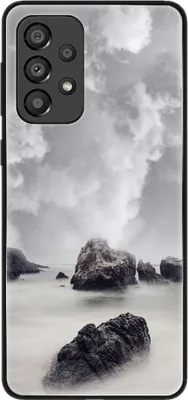 Produktbild von König Design Hülle kompatibel mit Samsung Galaxy A33 5G Kunststoff Soft Handyhülle - Handy Case Felsen Wolken