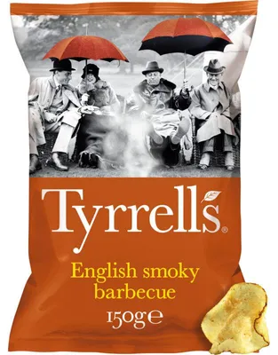 Produktbild von Tyrrells English Smoky Barbecue Chips, 150g – Knusprige Kartoffelchips