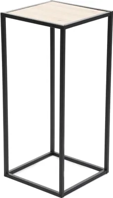 Zdjęcie produktu dla Stojak na kwiaty Stojak na rośliny Stojak na rośliny Stopnie do kwiatów Półka na kwiaty ROH Metalowy kwietnik czarny 27x27x60 cm HOMLA