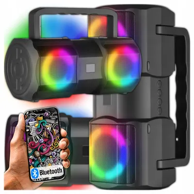 Hitelo PartyTech Big Beatbox Bluetooth-Lautsprecher, IPX6, Karaoke, FM, LED