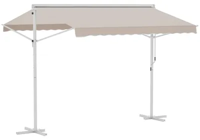 Produktbild von Outsunny Standmarkise Gartenmarkise mit Faltarm Terrasse Cremeweiß 3x3m