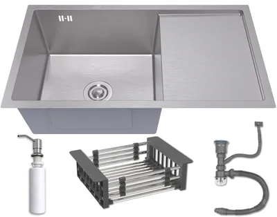 Produktbild von ANW HOME Unterbauspüle 78×44 cm Edelstahl 304 Nano, Küchenspüle 1 Becken mit Abtropffläche, Undermount Spülbecken Küche