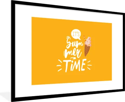 Produktbild von MuchoWow® Gerahmtes Poster Sommer - Gelb - Eiscreme 90x60 cm - Poster mit Schwarzem Bilderrahmen Wandposter Rahmen Foto Bilder - Wanddekoration - Fotos