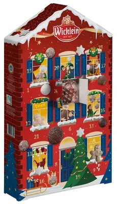 Produktbild von Wicklein Nürnberger Adventskalender mit 24 Türchen, gefüllt mit Lebkuchen und Gebäck