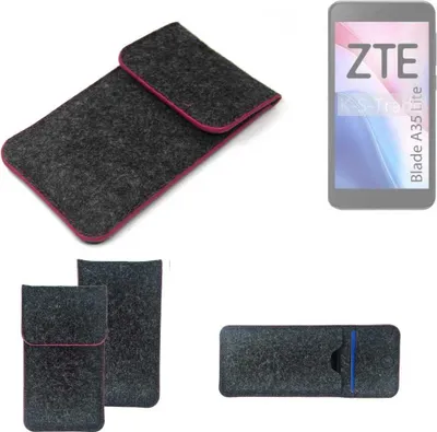 Produktbild von K-S-Trade Handy Schutz Hülle kompatibel mit ZTE Blade A35 Lite Schutzhülle Handyhülle Filztasche Pouch Tasche Case Sleeve Filzhülle dunkelgrau