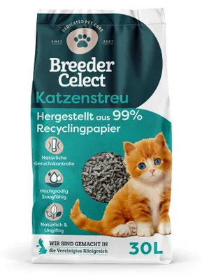 Productafbeelding van Celect Natuurlijke Kattenbakvulling (30 liter) - 99% gerecycled papier