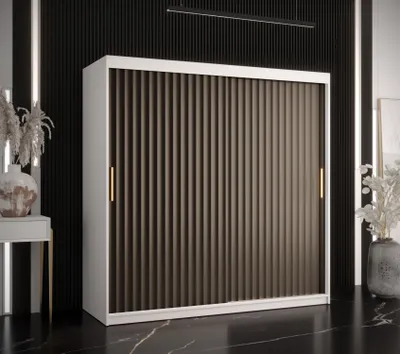 Produktbild von Kleiderschrank RADKIN 1 – Breite 180 cm, weiß / schwarz