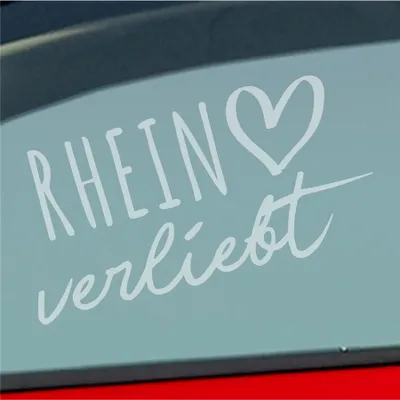 Produktbild von Auto Aufkleber Rhein verliebt Herz Fluss Wasser Water Liebe Car 19x10 cm Milchglas Sticker Heckscheibenaufkleber