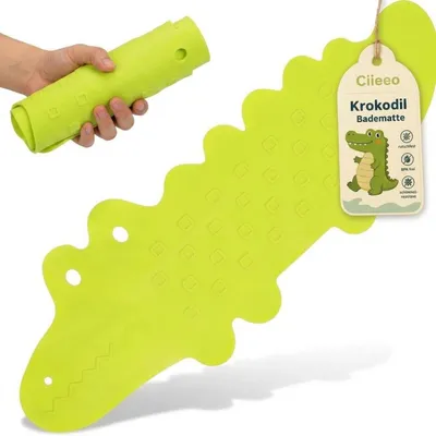 Produktbild von Badewannenmatte Kinder Krokodil Antirutsch 95 x 35 cm Grün